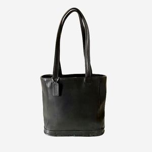 Vintage COACH Black Slim Bucket Tote Purse